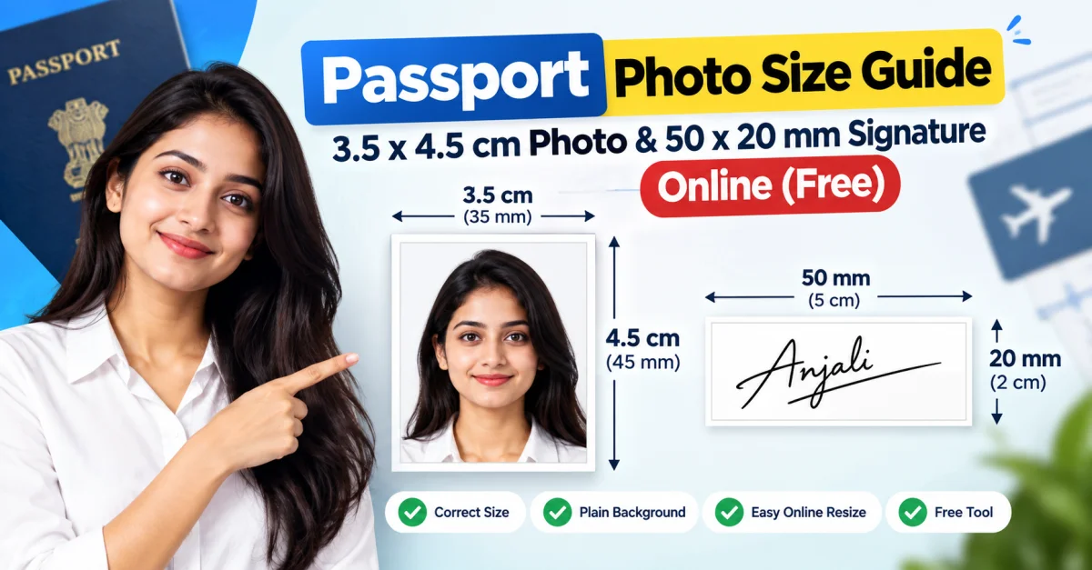Passport Photo Size Guide: 3.5 x 4.5 cm and 50 x 20 mm Signature Online (Free)