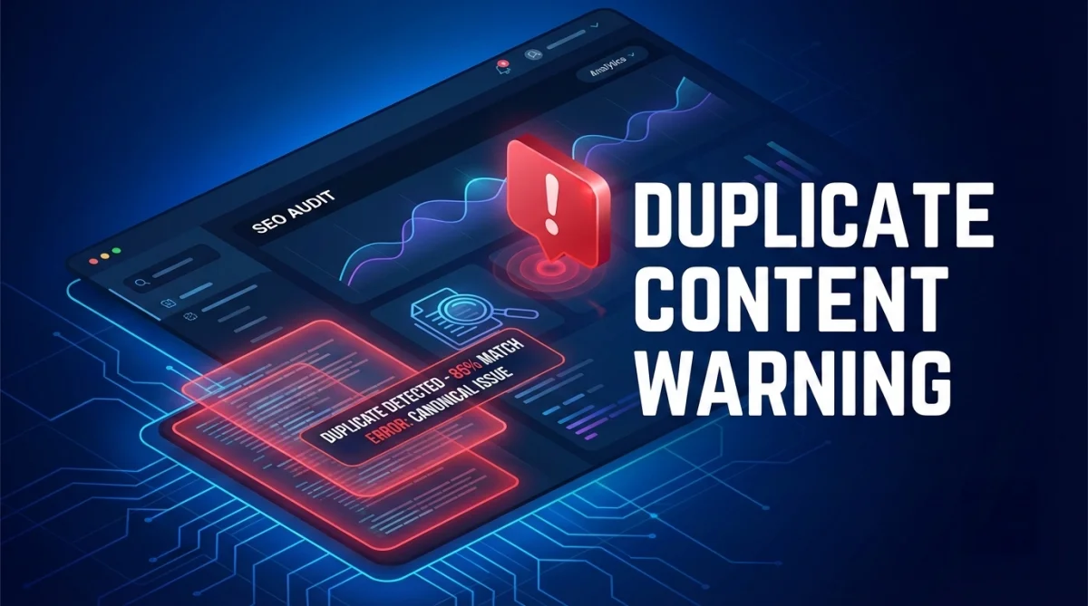 Duplicate text causing SEO ranking issues illustration